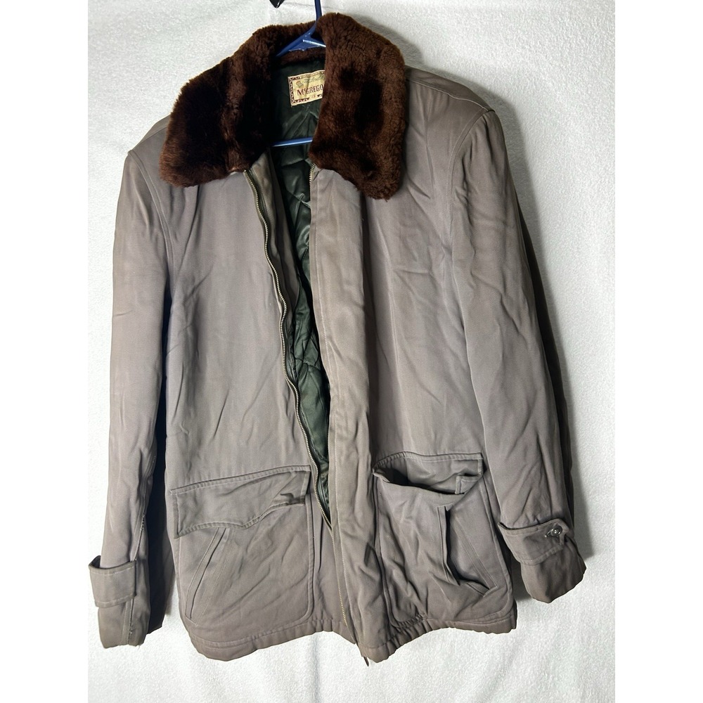Rare Vintage 1950-1970 Men's McGregor tailored FauxFur Collar Zip-Up Jacket 42